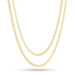 3mm Miami Cuban Link Chain Choker Set