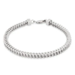 5mm Franco Bracelet -King Ice 4mm franco bracelet sterling silver white gold 8 king ice 34856233664687