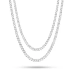 5mm Franco Chain Choker Set -King Ice 4mm franco chain choker set gold plated white gold 18 20 king ice 30556366995631