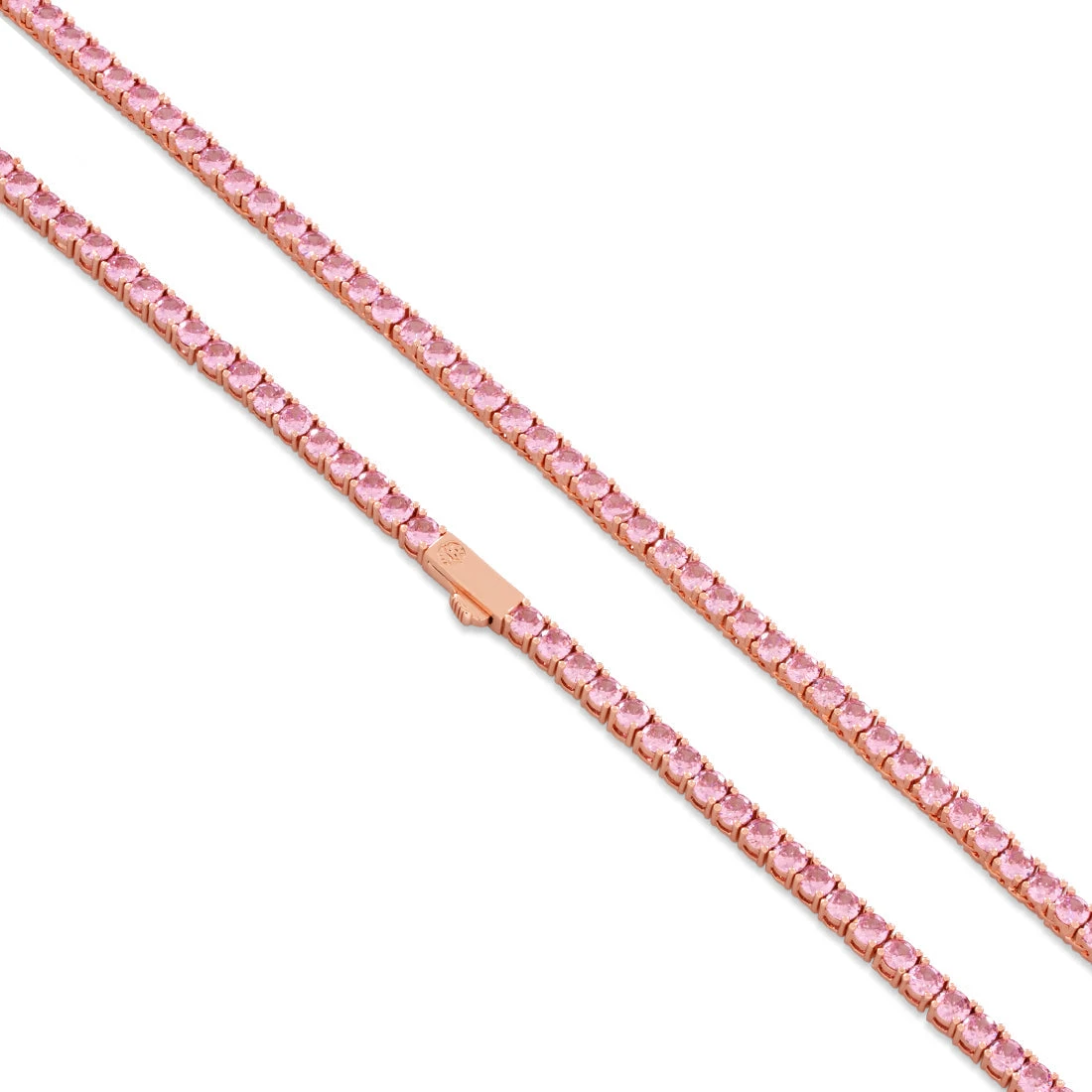 4mm Pink Tennis Chain 2 4mm Pink Tennis Chain - Image 2