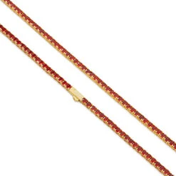 4mm Ruby Tennis Chain -King Ice 4mm ruby tennis chain gold plated 14k gold 22 king ice 36905817407663