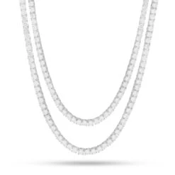 4mm Tennis Chain Choker Set 16 4mm Tennis Chain Choker Set -King Ice 4mm tennis chain choker set gold plated white gold 18 20 king ice 30591901597871