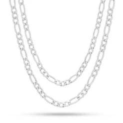 5mm Figaro Chain Choker Set 15 5mm Figaro Chain Choker Set -King Ice 5mm figaro chain choker set gold plated white gold 18 20 king ice 22677391605935