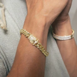 5mm Miami Cuban Link Bracelet -King Ice 5mm miami cuban bracelet king ice 35113975283887