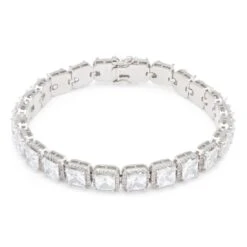 5mm Princess-Cut Tennis Bracelet 6 5mm Princess-Cut Tennis Bracelet -King Ice 5mm princess cut tennis bracelet white gold 8 king ice 30526847811759