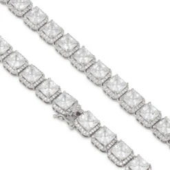 5mm Princess-Cut Tennis Chain 11 5mm Princess-Cut Tennis Chain -King Ice 5mm princess cut tennis chain gold plated white gold 20 king ice 30528097747119