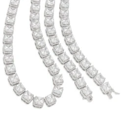 5mm Princess-Cut Tennis Chain 10 5mm Princess-Cut Tennis Chain -King Ice 5mm princess cut tennis chain gold plated white gold 22 king ice 30528063733935