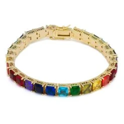 6mm Princess-Cut Spectrum Tennis Bracelet