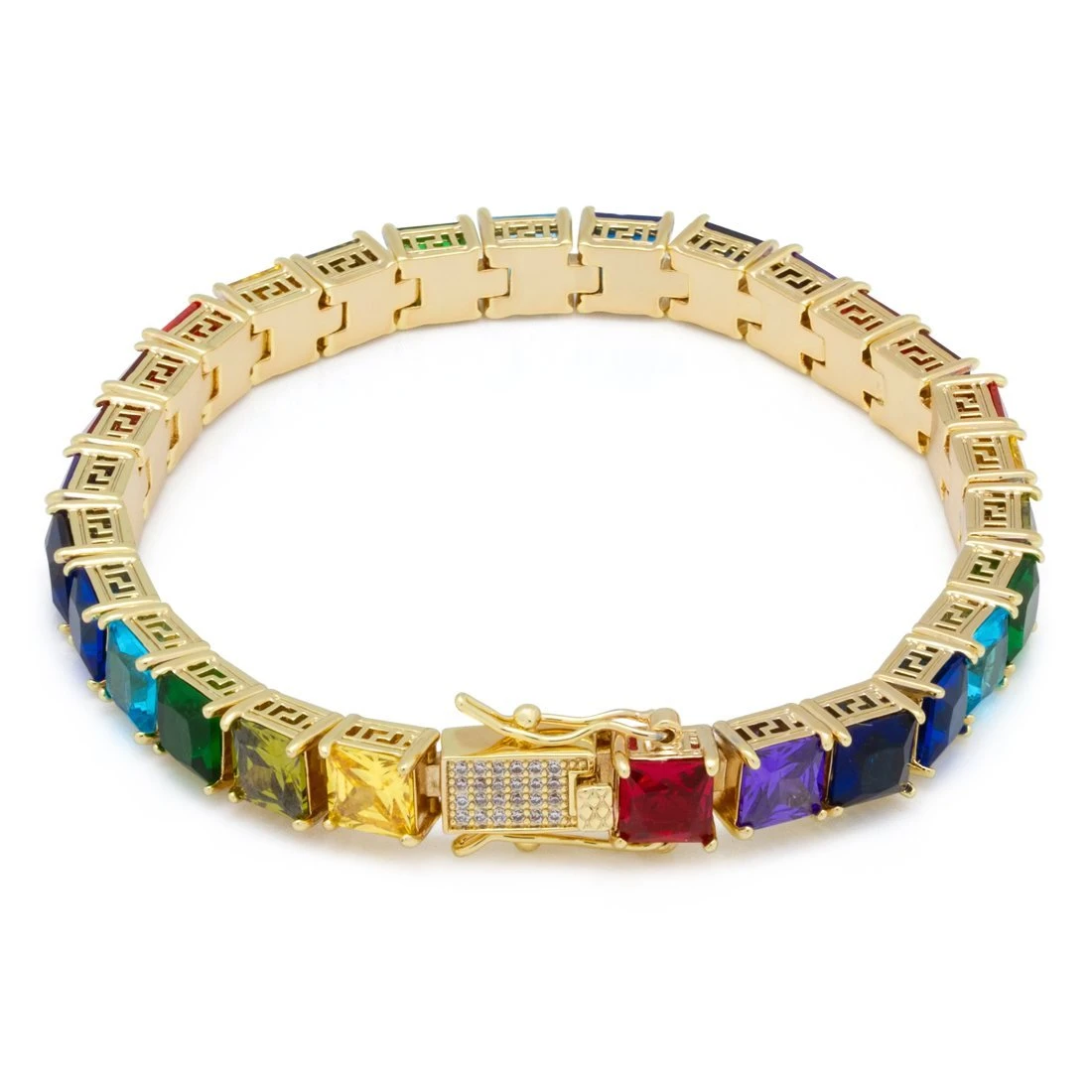 6mm Princess-Cut Spectrum Tennis Bracelet 2 6mm Princess-Cut Spectrum Tennis Bracelet - Image 2