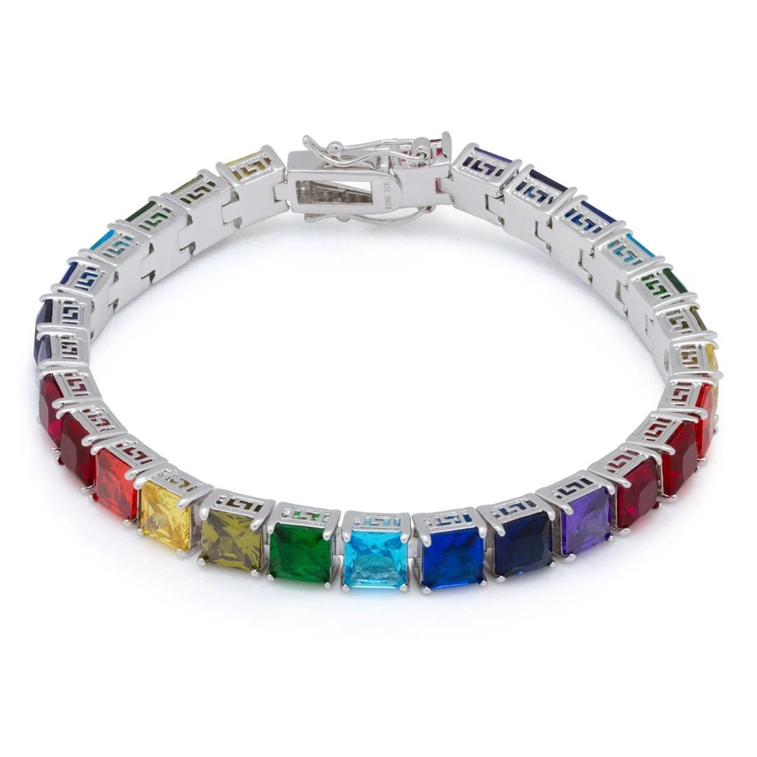 6mm Princess-Cut Spectrum Tennis Bracelet 3 6mm Princess-Cut Spectrum Tennis Bracelet - Image 3
