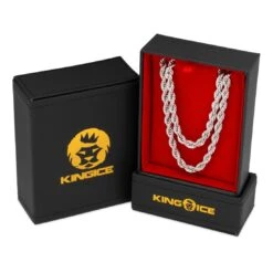 5mm Rope Chain Choker Set -King Ice 6mm rope chain choker set king ice 22677014610095