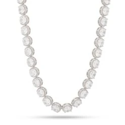 8mm Bezel-Set Tennis Chain 11 8mm Bezel-Set Tennis Chain -King Ice 8mm brilliant cut tennis chain gold plated white gold 18 king ice 30589154263215