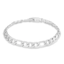8mm Figaro Bracelet -King Ice 8mm figaro bracelet white gold 8 5 king ice 30923490656431