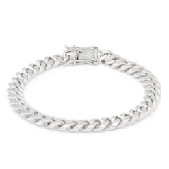 8mm Miami Cuban Link Bracelet -King Ice 8mm miami cuban bracelet white gold 8 king ice 30594693038255