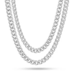 8mm Miami Cuban Link Chain Choker Set 15 8mm Miami Cuban Link Chain Choker Set -King Ice 8mm miami cuban chain choker set gold plated white gold 18 20 king ice 30567229718703