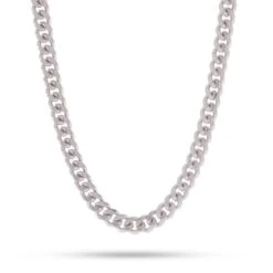 8mm Miami Cuban Link Chain -King Ice 8mm miami cuban chain gold plated white gold 18 king ice 30589760733359