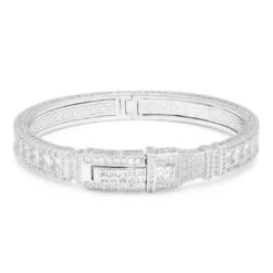 8mm Princess Cut Bangle Bracelet -King Ice 8mm princess cut bangle bracelet king ice 30549169766575
