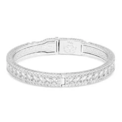 8mm Princess Cut Bangle Bracelet -King Ice 8mm princess cut bangle bracelet white gold 8 king ice 30585841090735