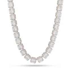 8mm Princess-Cut Tennis Chain 9 8mm Princess-Cut Tennis Chain -King Ice 8mm princess cut tennis chain gold plated white gold 18 king ice 30527457886383