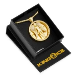Angel Medallion Necklace -King Ice angel medallion necklace 14k gold 2 king ice 14891486511158