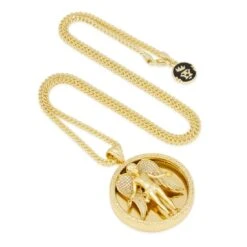 Angel Medallion Necklace -King Ice angel medallion necklace 14k gold 2 king ice 14891488313398