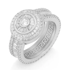 Baguette-Cut Cluster Ring 10 Baguette-Cut Cluster Ring -King Ice baguette cut cluster ring sterling silver white gold 7 king ice 30583260381359