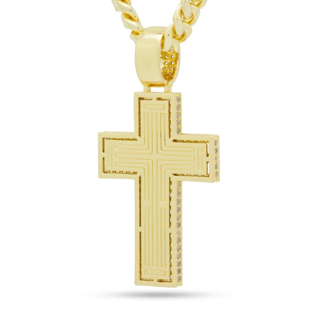 Baguette Cut Cross Necklace 2 Baguette Cut Cross Necklace - Image 2