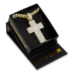 Baguette Cut Cross Necklace 15 Baguette Cut Cross Necklace -King Ice baguette cut cross necklace king ice 14868895727670