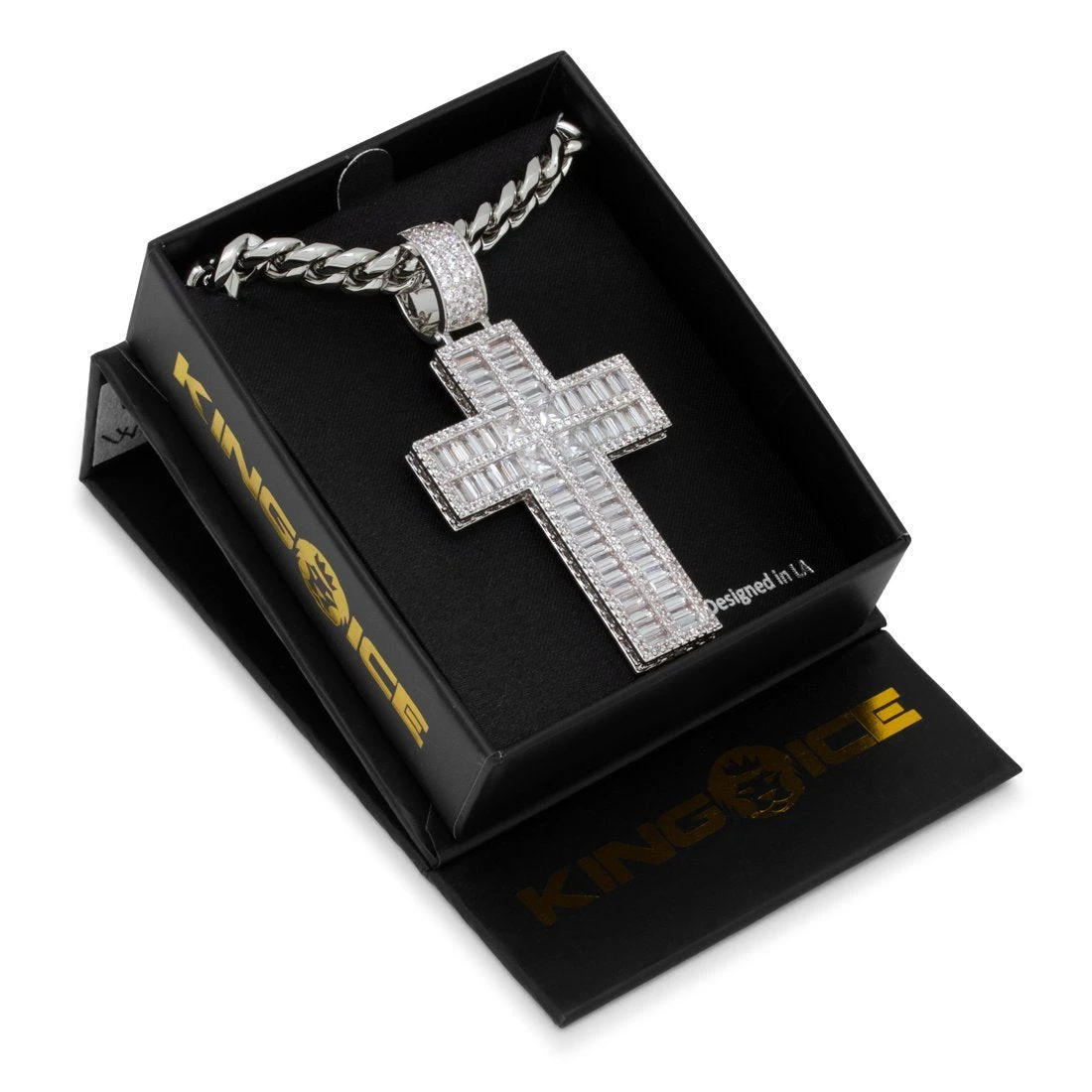Baguette Cut Cross Necklace 10 Baguette Cut Cross Necklace - Image 10