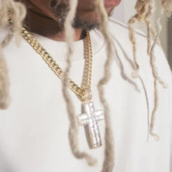 Baguette Cut Cross Necklace 13 Baguette Cut Cross Necklace -King Ice baguette cut cross necklace king ice 35117620101295