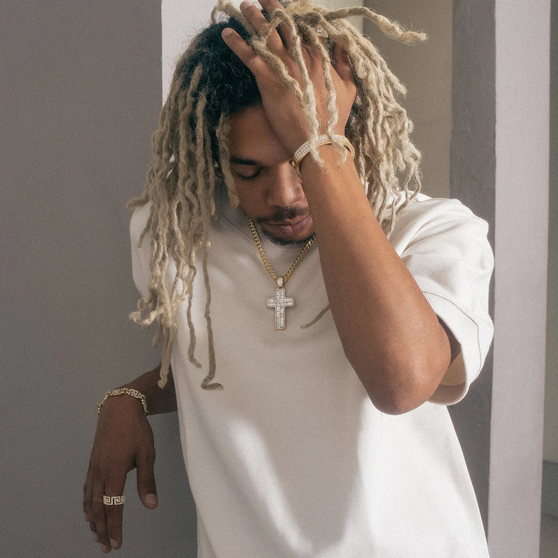 Baguette Cut Cross Necklace 5 Baguette Cut Cross Necklace - Image 5