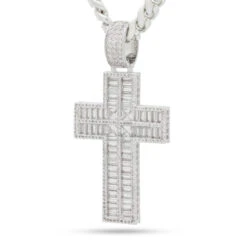Baguette Cut Cross Necklace 16 Baguette Cut Cross Necklace -King Ice baguette cut cross necklace white gold 2 6 king ice 14868900315190
