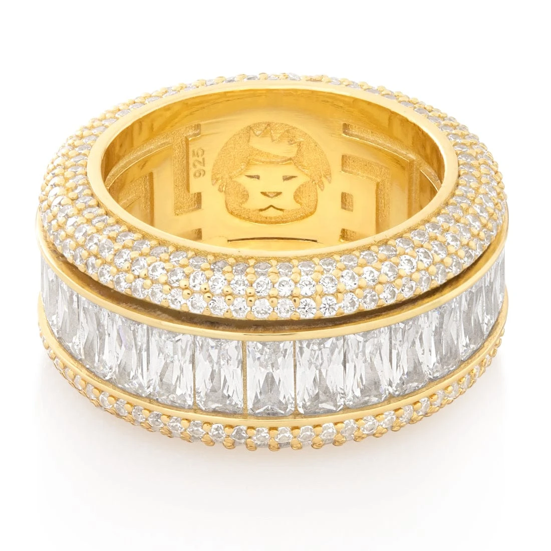 Baguette-Cut Icy Spinner Ring 2 Baguette-Cut Icy Spinner Ring - Image 2