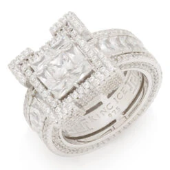 Baguette-Cut Platform Ring 12 Baguette-Cut Platform Ring -King Ice baguette cut platform ring sterling silver white gold 7 king ice 30593020625071