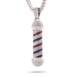 Barber Shop Pole Necklace 9 Barber Shop Pole Necklace -King Ice barber shop pole necklace white gold 1 7 king ice 30598511558831