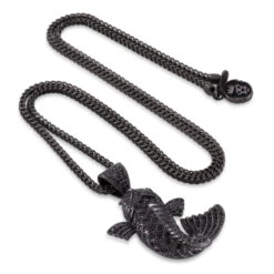 Black Gold Utsurimono Koi Fish Necklace -King Ice black gold utsurimono koi fish necklace black gold m king ice 30531953623215