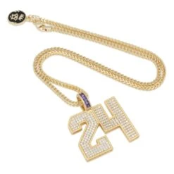 Black Mamba Classic Number 24 Necklace -King Ice black mamba classic number 24 necklace 14k gold 1 7 king ice 30592027852975