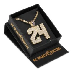 Black Mamba Classic Number 24 Necklace -King Ice black mamba classic number 24 necklace 14k gold 1 7 king ice 30592083460271