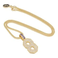 Black Mamba Classic Number 8 Necklace -King Ice black mamba classic number 8 necklace 14k gold 1 7 king ice 30540133171375