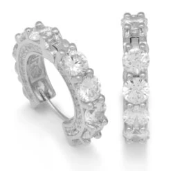 Brilliant-Cut Hoop Earrings -King Ice brilliant cut hoop earrings sterling silver white gold 0 8 king ice 30599086211247