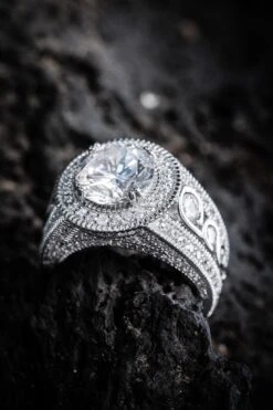 Brilliant-Cut Signet Ring -King Ice brilliant cut signet ring king ice 30596248076463