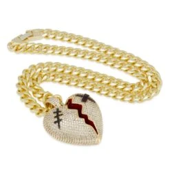 Broken Heart Necklace 13 Broken Heart Necklace -King Ice broken heart necklace king ice 30530823356591