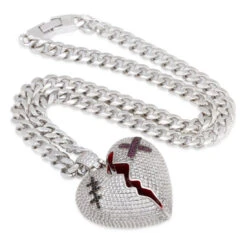 Broken Heart Necklace 18 Broken Heart Necklace -King Ice broken heart necklace king ice 30530897576111