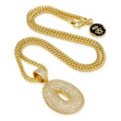 Bubble Letter O Necklace -King Ice bubble letter o necklace 14k gold 1 7 king ice 30596506943663