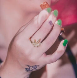 Cannabis Leaf Ring 12 Cannabis Leaf Ring -King Ice cannabis leaf ring king ice 35114023846063
