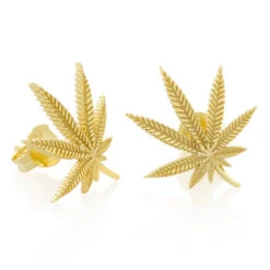 Cannabis Leaf Stud Earrings