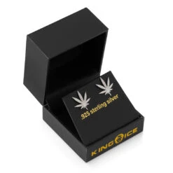 Cannabis Leaf Stud Earrings -King Ice cannabis leaf stud earrings king ice 34600783052975