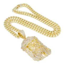 Christ Head Necklace -King Ice christ head necklace king ice 30598135906479