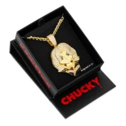 Chucky X King Ice - Tiffany Valentine Bust Necklace -King Ice chucky x king ice tiffany valentine bust necklace 14k gold 2 2 king ice 31394408595631
