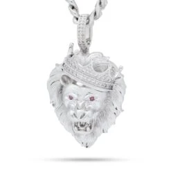 Classic Roaring Lion Necklace 13 Classic Roaring Lion Necklace -King Ice classic roaring lion necklace white gold 2 5 king ice 30543481110703
